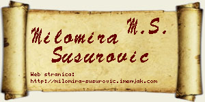 Milomira Susurović vizit kartica